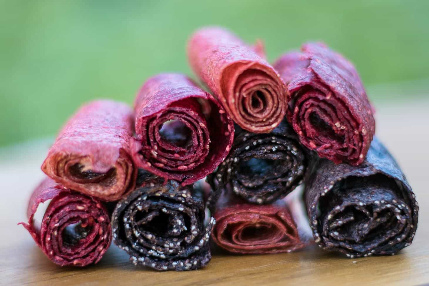 Homemade Strawberry Fruit Leather Roll-Ups (Dehydrator Recipe