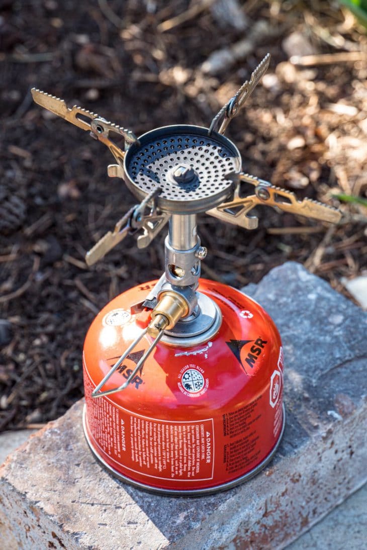 Soto Windmaster stove on a fuel canister