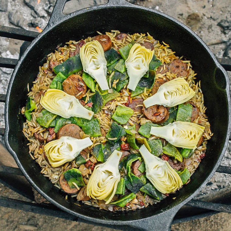 First time making paella on the Lodge : r/castiron